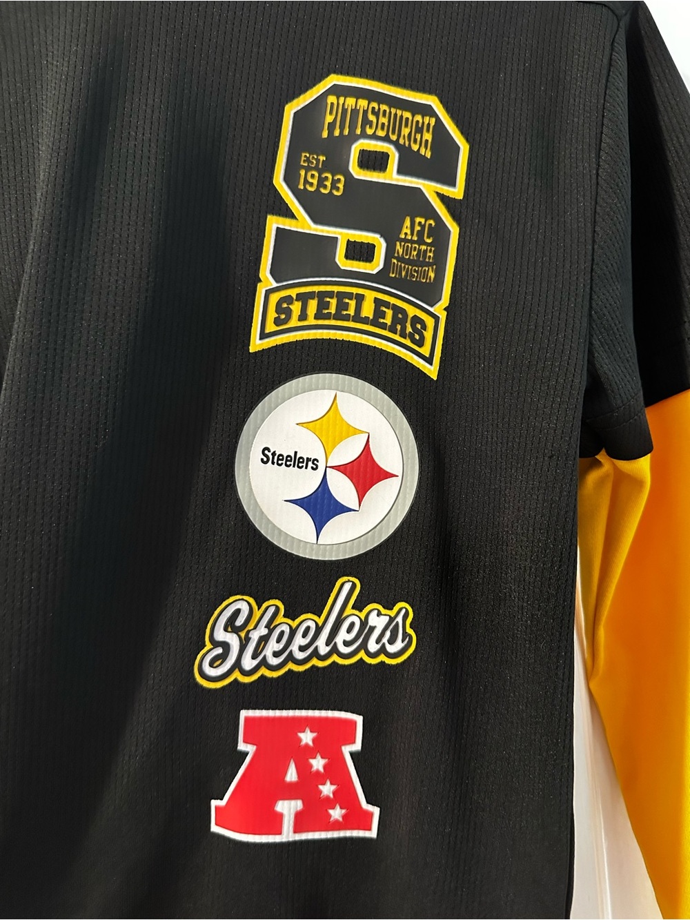 NFL Pittsburgh Steelers Black and Gold Kids Hooded lightweight shirt - Picture 3 of 4